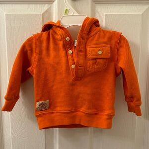 Ralph Lauren 9M orange hooded long sleeve with pocket